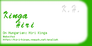 kinga hiri business card